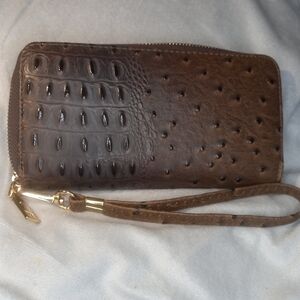 Ostrich Zip Around Wristlet